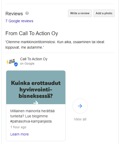 call to action google my business postaus